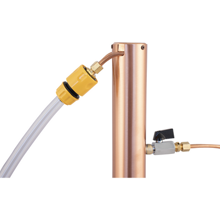 AlcoEngine - Copper Reflux Still w/ Garden Hose Quick Disconnect (QD)