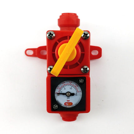 Blowtie 2 Diaphragm Spunding Valve - Adjustable PRV w/ Integrated Gauge (0-15 psi) - 8mm Duotight