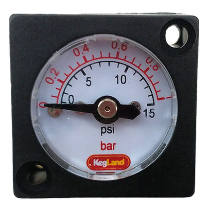 Mini Gauge for Duotight In-Line Regulator & Blowtie G2 - 0-15 psi