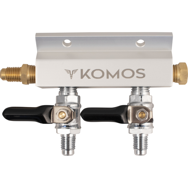 KOMOS Gas Manifold - Aluminum - 1/4" Flare - PLACEHOLDER