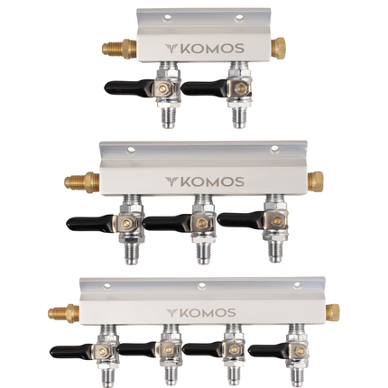 KOMOS Gas Manifold - Aluminum - 1/4" Flare - PLACEHOLDER