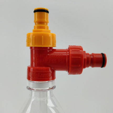 Carbonation & Line Cleaning Cap - Ball Lock Cap - Yellow Plastic - Ball Lock Quick Disconnect (QD) (Bev/Gas Compatible)