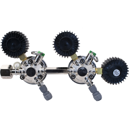 KOMOS Premium Dual Body CO2 Regulator - Three Gauge