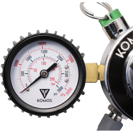KOMOS Premium Dual Body CO2 Regulator - Three Gauge