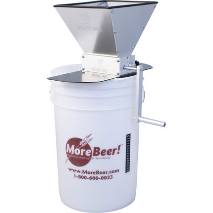 Mighty Mill 2 Roller Grain Mill | Stainless Steel Knurled Rollers | Adjustable Gap Setting | 7 lb Hopper Capacity | Metal Base Included - Items