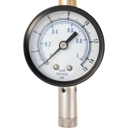 Ball Lock Quick Disconnect (QD) Adjustable Spunding Valve W/Pressure Gauge