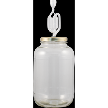 1 Gallon Glass Jar Fermenter Kit - Lug Finish - S-Shaped Airlock