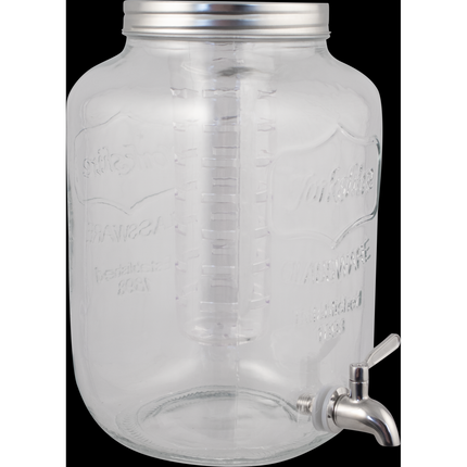 5L Glass Beverage Dispenser With Infuser and SS Spigot