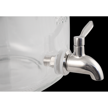 5L Glass Beverage Dispenser With Infuser and SS Spigot