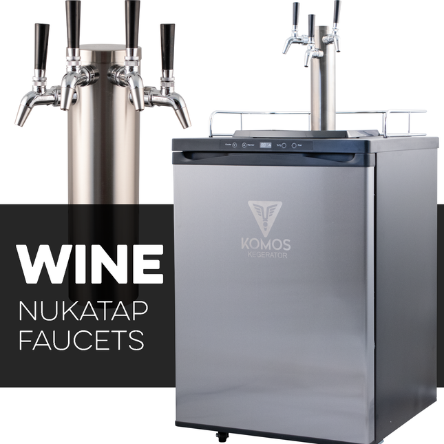Komos V2 Kegerator - Wine Kegerator - with Stainless Tower, NukaTap SS Faucet, Regulator Adapter - FREIGHT ONLY - PLACEHOLDER