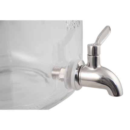 8L Glass Beverage Dispenser With Infuser and SS Spigot