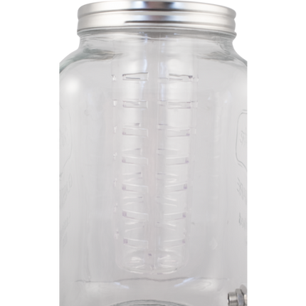 8L Glass Beverage Dispenser With Infuser and SS Spigot