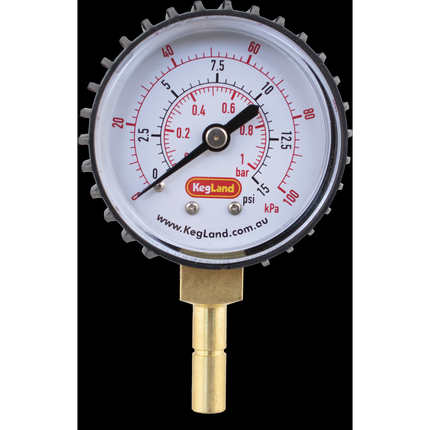 Push In Pressure Gauge - 8mm 5/16 in (0-15 psi)