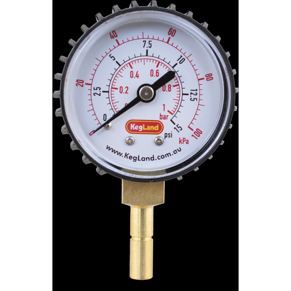 Push-In Pressure Gauge (0-15 psi)