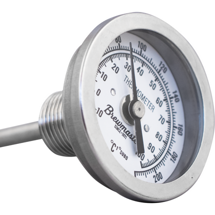 1/2" MPT Dial Thermometer for Kettles - 2 in. Face
