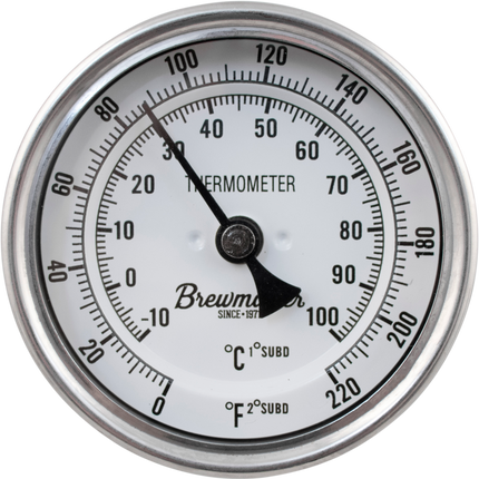 1/2" MPT Dial Thermometer For Kettles - 3 in. Face