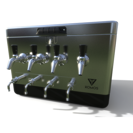 KOMOS Stainless 4 Tap Jockey Box - Front Entry