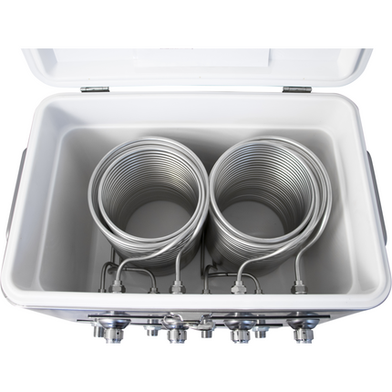 KOMOS Stainless 4 Tap Jockey Box - Front Entry