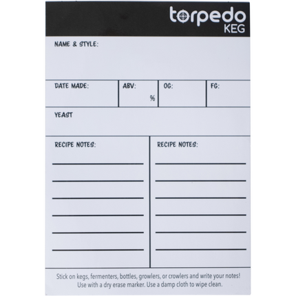 Torpedo Keg Beverage Tags - Pack of 10