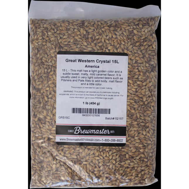 Malt - Great Western Crystal 15L - Per Lb (Showroom Only)