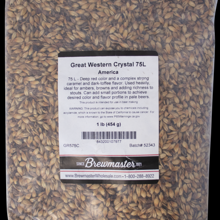 Malt - Great Western Crystal 75L - Per Lb (Showroom Only)