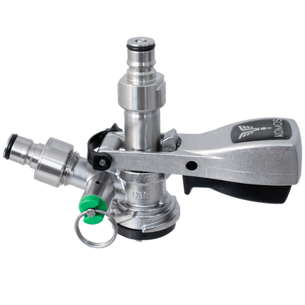 KOMOS Keg Coupler - D-Style Sanke Coupler with PRV (Stainless) w/ Ball Lock Quick Disconnect (QD) Adapters