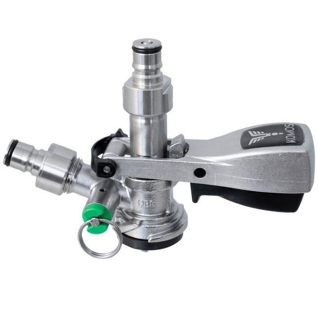 KOMOS Keg Coupler - D-Style Sanke Coupler with PRV (Stainless) w/ Ball Lock Quick Disconnect (QD) Adapters