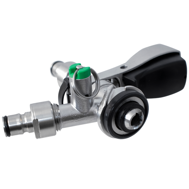 KOMOS Keg Coupler - D-Style Sanke Coupler with PRV (Stainless) w/ Ball Lock Quick Disconnect (QD) Adapters