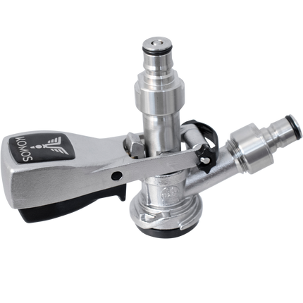 KOMOS Keg Coupler - D-Style Sanke Coupler with PRV (Stainless) w/ Ball Lock Quick Disconnect (QD) Adapters