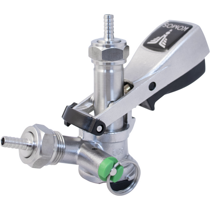 KOMOS Keg Coupler - D-Style Sanke Coupler with PRV (Stainless) w/ 1/4 in. Barbs