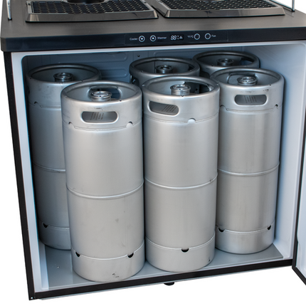 Komos Double-Wide Kegerator with Two Stainless Towers and NukaTap Faucets - PLACEHOLDER