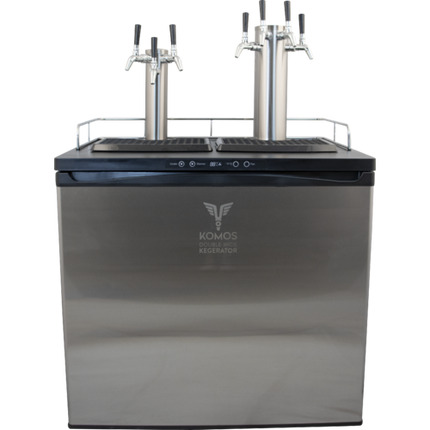 Komos Double-Wide Kegerator with Two Stainless Towers and NukaTap Faucets - PLACEHOLDER