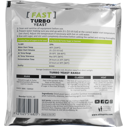 Turbo Yeast - Fast (Formerly Turbo Yeast - Express)