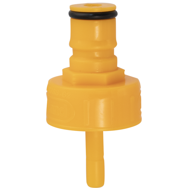 Carbonation and Line Cleaning Ball Lock Quick Disconnect (QD) Cap - Yellow Plastic