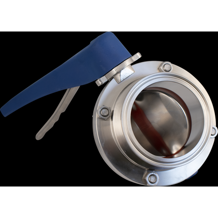 ForgeFit - 3 in. T.C. Butterfly Valve (304 S/S) 7 Position - Blue Plastic Handle