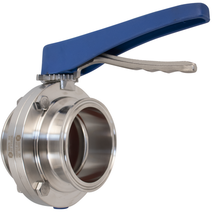 ForgeFit - 3 in. T.C. Butterfly Valve (304 S/S) 7 Position - Blue Plastic Handle