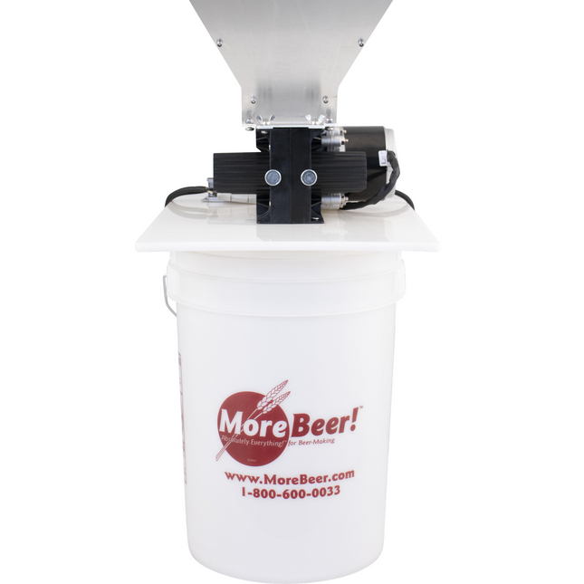 MaltZilla Motorized Grain Mill Complete Kit w/ Hopper, Power Supply, Base Board, MoreBeer Bucket