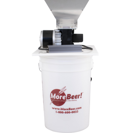 MaltZilla Motorized Grain Mill Complete Kit w/ Hopper, Power Supply, Base Board, MoreBeer Bucket
