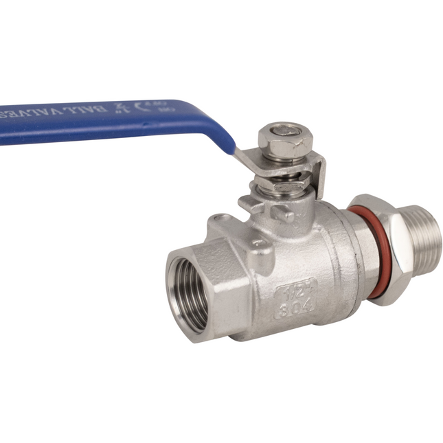 Stainless - 1/2 in. BSP Weldless Ball Valve Assembly