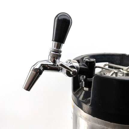 Ball Lock Bev Out (Black) - with Integrated Tap Shank & Collar