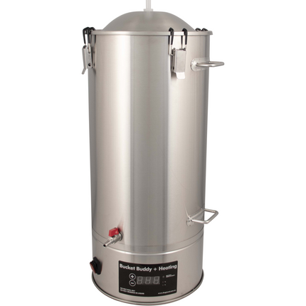 Bucket Buddy w/ Heating - 35L Stainless Steel Fermenter with Integrated 36W Element - 110-120V