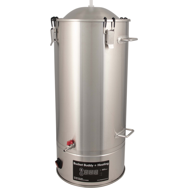 Bucket Buddy w/ Heating - 35L Stainless Steel Fermenter with Integrated 36W Element - 110-120V