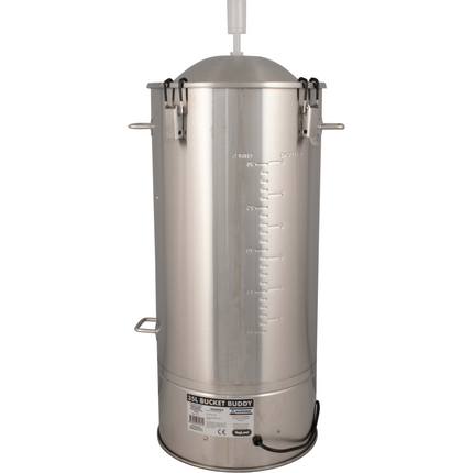 Bucket Buddy w/ Heating - 35L Stainless Steel Fermenter with Integrated 36W Element - 110-120V