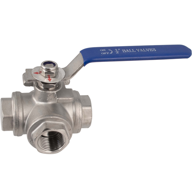 Stainless - 1/2 in. BSP 3-Way Ball Valve