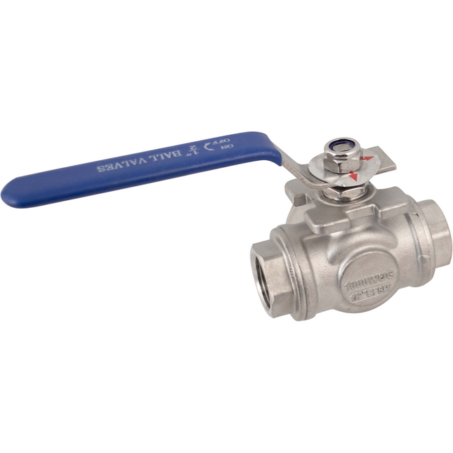 Stainless - 1/2 in. BSP 3-Way Ball Valve