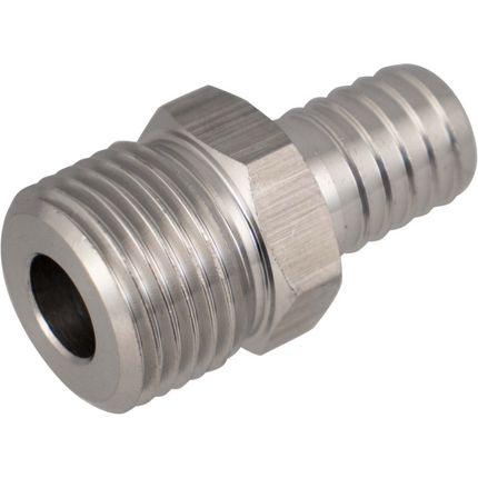 Stainless - 1/2 in. BSP Male x 13 mm Barb