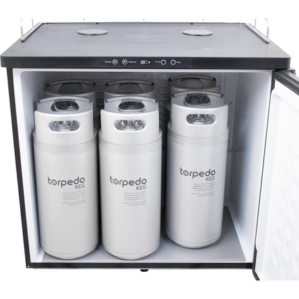 Komos Double-Wide Kegerator with Two Stainless Towers and NukaTap Faucets - PLACEHOLDER