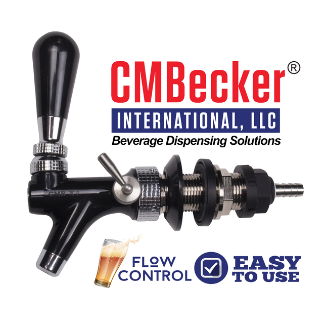 CM Becker Faucet - X1 Standard - Lever Adjusted - Creamer - Black - Short Nozzle