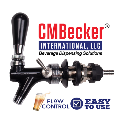 CM Becker Faucet - X1 Self Closing - Lever Adjusted - Creamer - Black - Short Nozzle