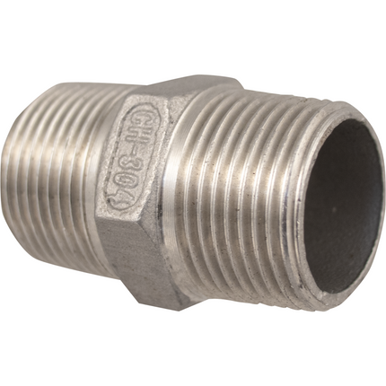 Stainless - 3/8 in. BSPT Hex Nipple
